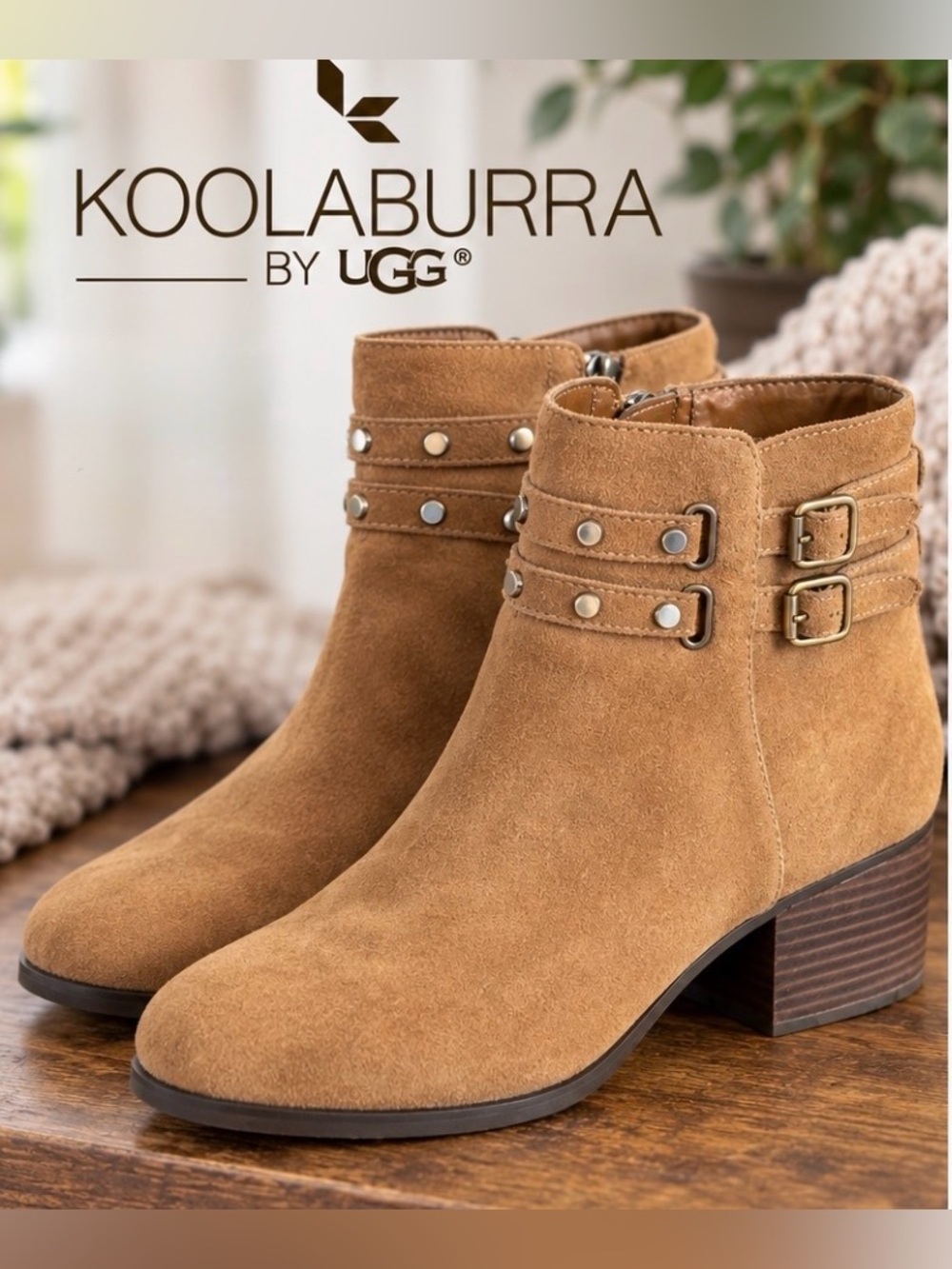 Koolaburra by UGG Gordana Suede Studded Ankle Boots Size 11